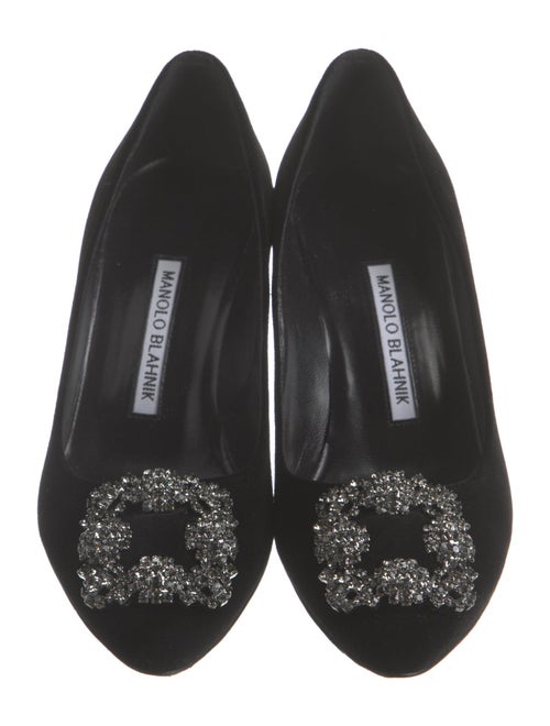 Manolo Blahnik Velvet Crystal Embellishments Pumps