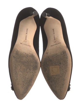 Manolo Blahnik Velvet Crystal Embellishments Pumps