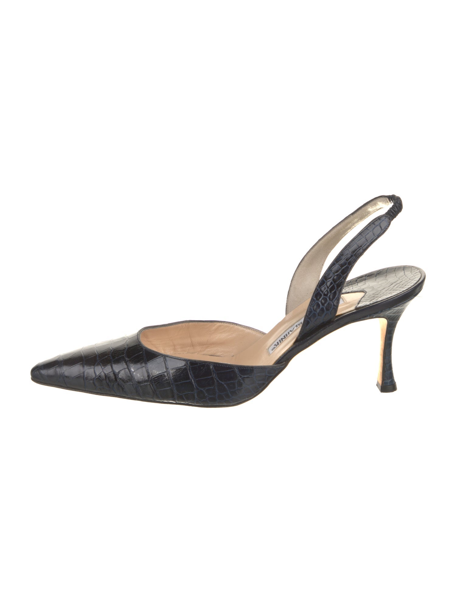 Manolo Blahnik Leather Animal Print Slingback Pumps