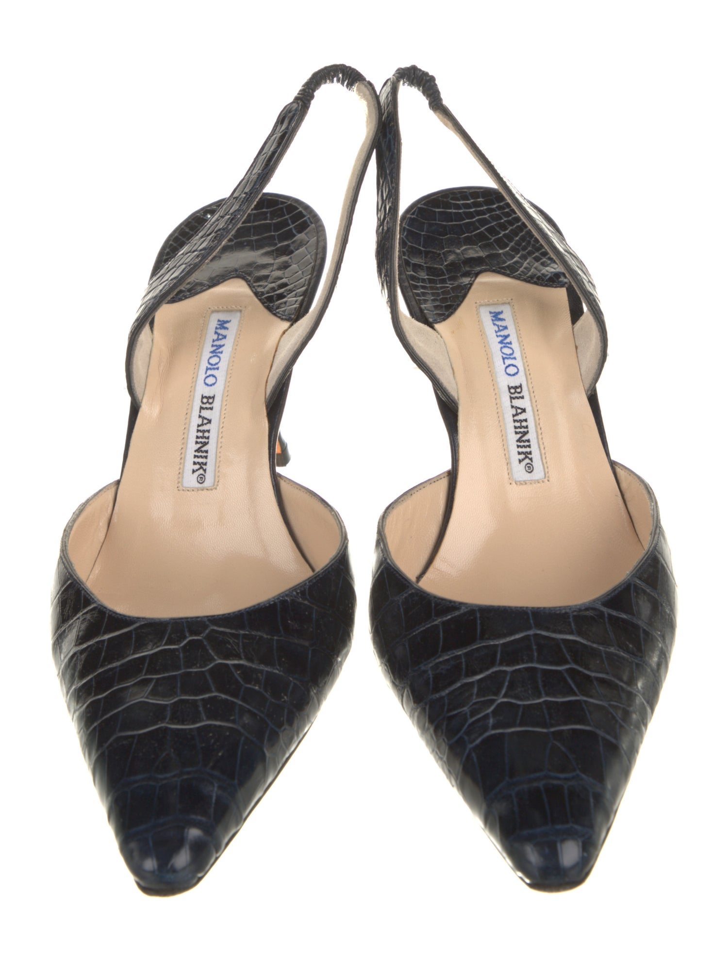 Manolo Blahnik Leather Animal Print Slingback Pumps