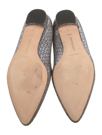 Manolo Blahnik Leather Animal Print Flats