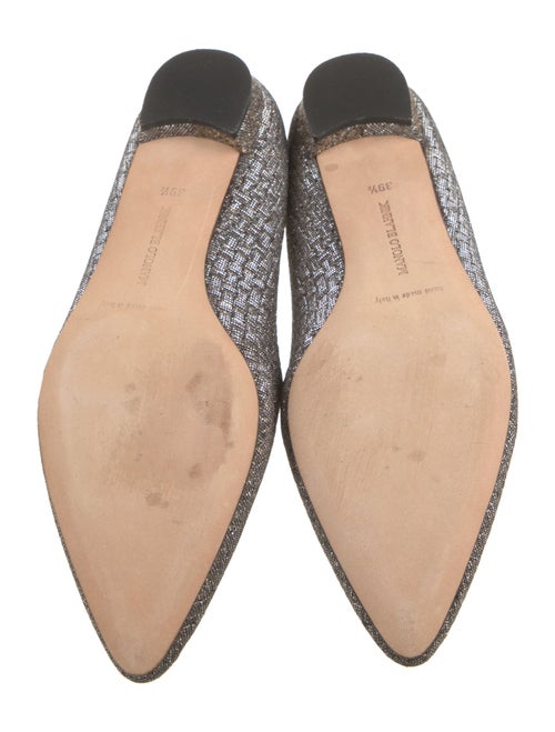 Manolo Blahnik Leather Animal Print Flats