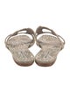 Manolo Blahnik Suede Animal Print Slides