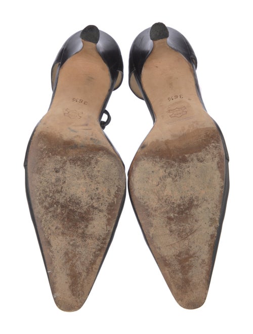 Manolo Blahnik Leather T-Strap Pumps