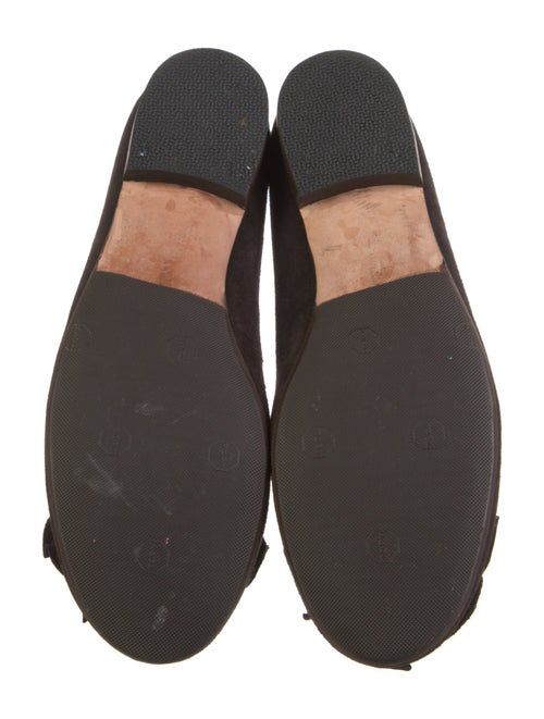 Manolo Blahnik Suede Crochet Trim Flats