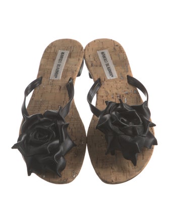 Manolo Blahnik Leather Slides