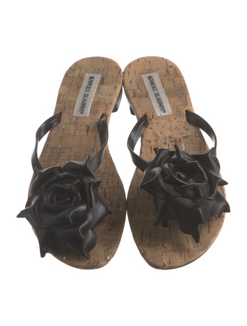 Manolo Blahnik Leather Slides