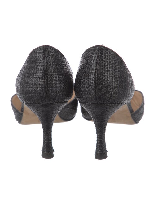 Manolo Blahnik Raffia D'Orsay Pumps