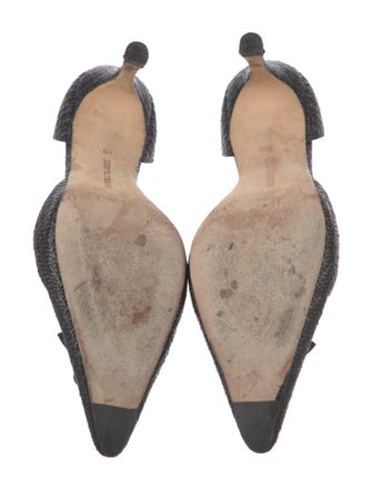 Manolo Blahnik Raffia D'Orsay Pumps