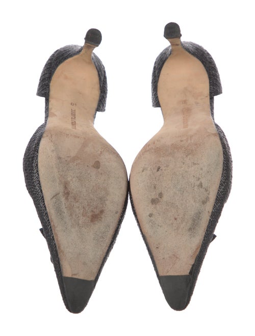 Manolo Blahnik Raffia D'Orsay Pumps