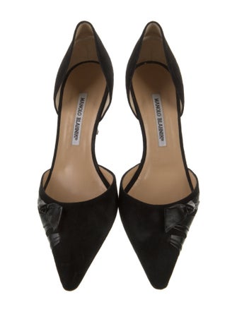 Manolo Blahnik Suede D'Orsay Pumps