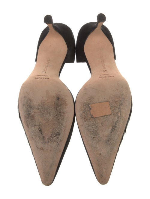 Manolo Blahnik Suede D'Orsay Pumps