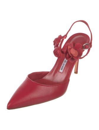 Manolo Blahnik Suede Bow Accents Mules