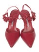 Manolo Blahnik Suede Bow Accents Mules