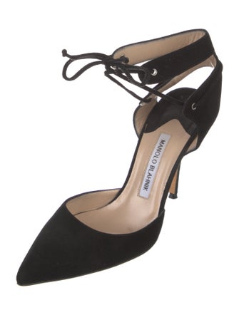 Manolo Blahnik Suede D'Orsay Pumps