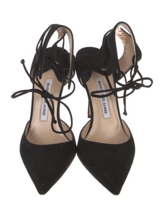 Manolo Blahnik Suede D'Orsay Pumps