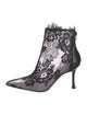 Manolo Blahnik Mesh Lace Pattern Boots