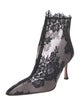 Manolo Blahnik Mesh Lace Pattern Boots