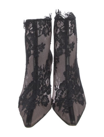 Manolo Blahnik Mesh Lace Pattern Boots