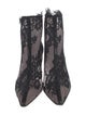 Manolo Blahnik Mesh Lace Pattern Boots