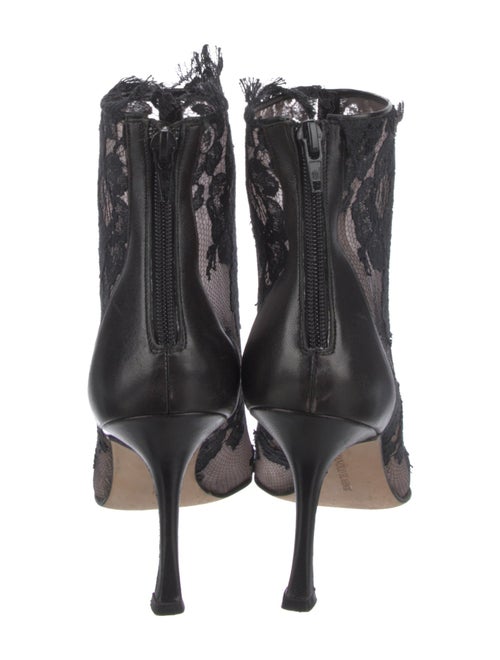 Manolo Blahnik Mesh Lace Pattern Boots