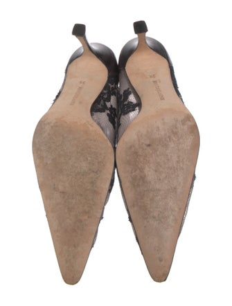 Manolo Blahnik Mesh Lace Pattern Boots