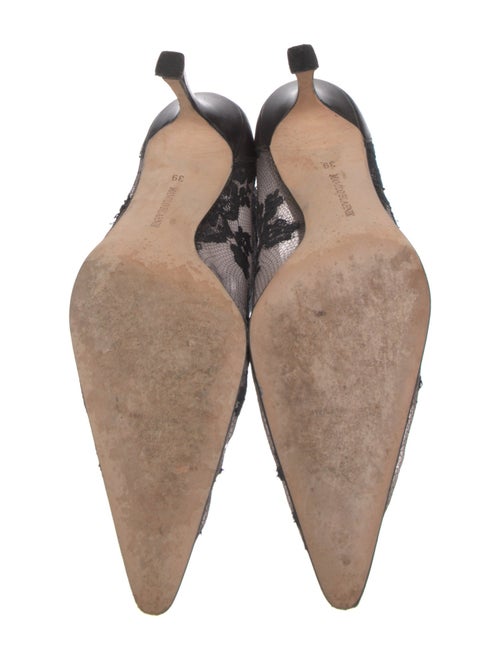 Manolo Blahnik Mesh Lace Pattern Boots