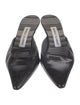 Manolo Blahnik Leather Cutout Accent Mules