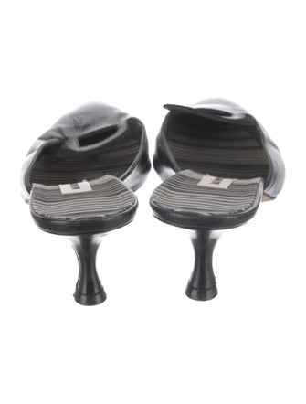 Manolo Blahnik Leather Cutout Accent Mules