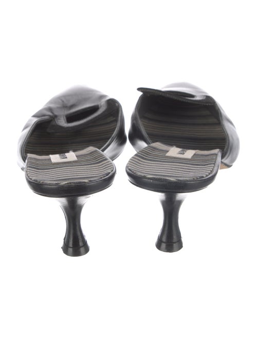 Manolo Blahnik Leather Cutout Accent Mules