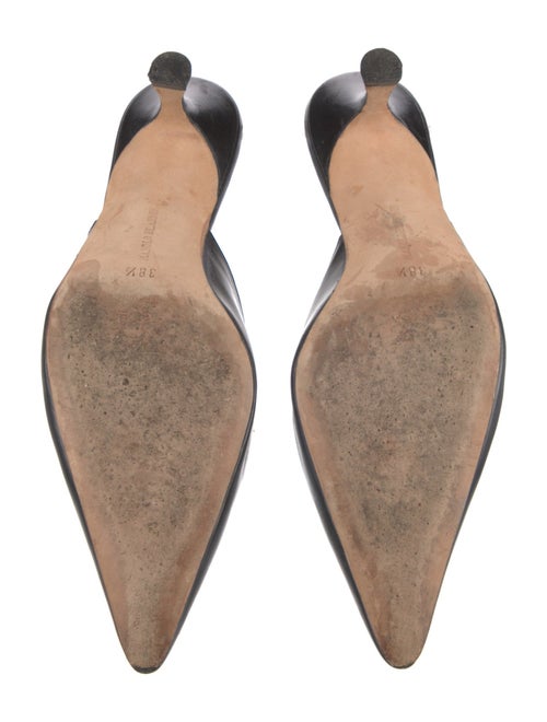 Manolo Blahnik Leather Cutout Accent Mules