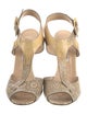 Manolo Blahnik Leather Animal Print T-Strap Sandals