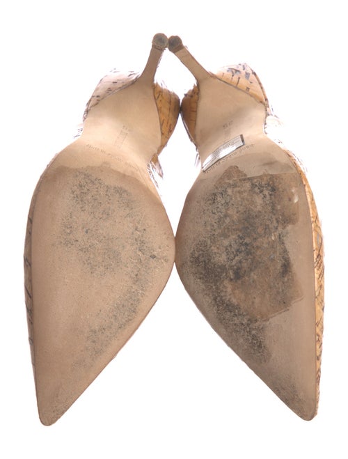 Manolo Blahnik Patent Leather Printed Slingback Pumps