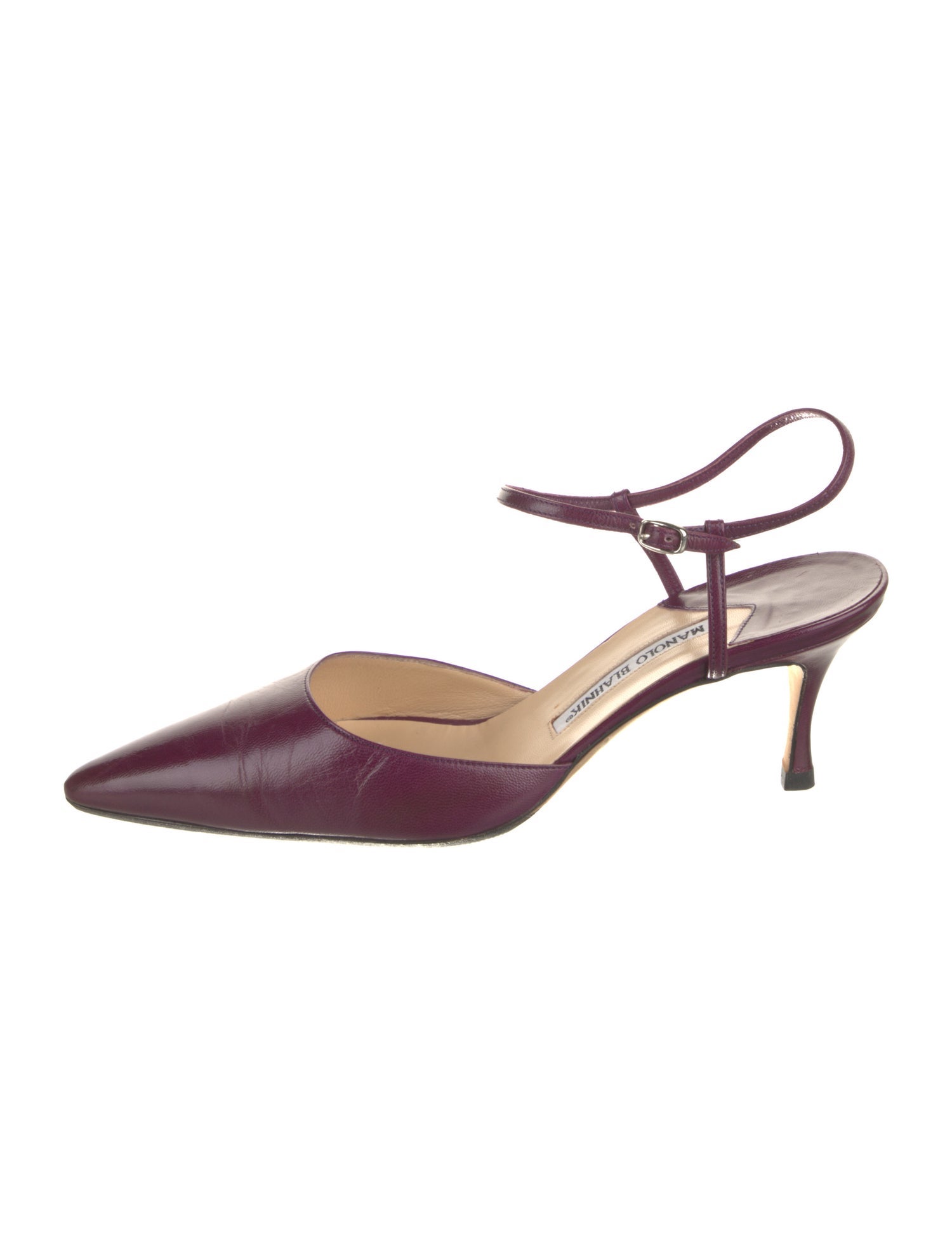 Manolo Blahnik Leather Slingback Pumps