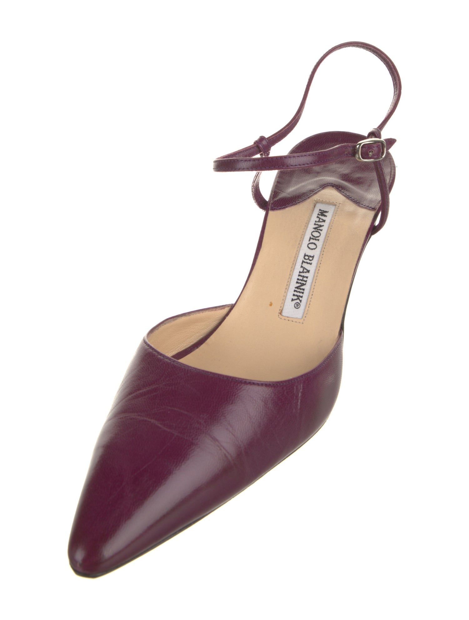 Manolo Blahnik Leather Slingback Pumps