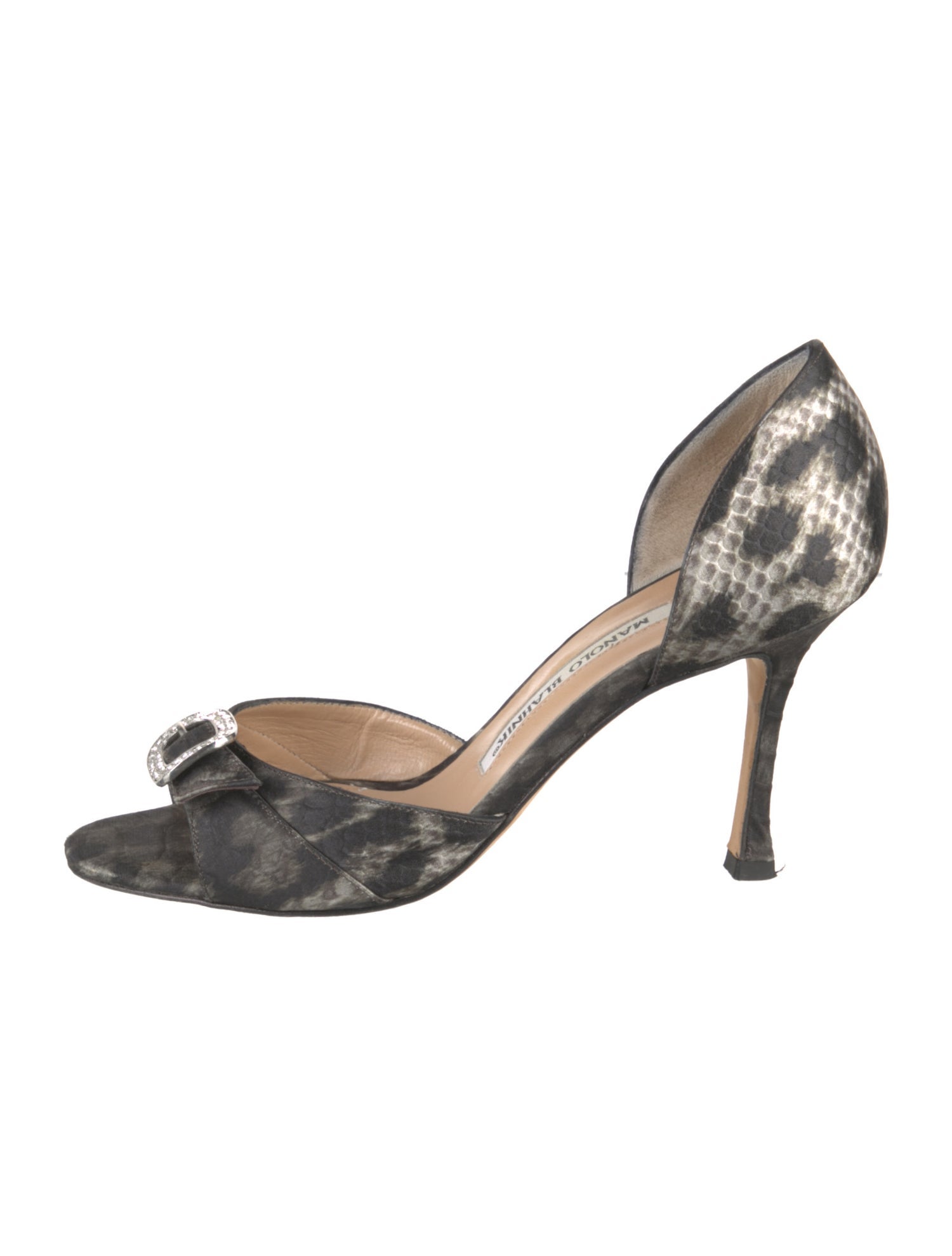 Manolo Blahnik Nylon Animal Print Sandals