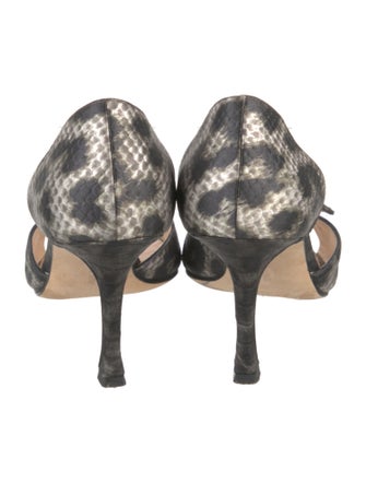 Manolo Blahnik Nylon Animal Print Sandals