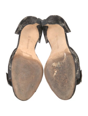 Manolo Blahnik Nylon Animal Print Sandals