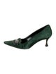 Manolo Blahnik Suede Leather Trim Embellishment Pumps