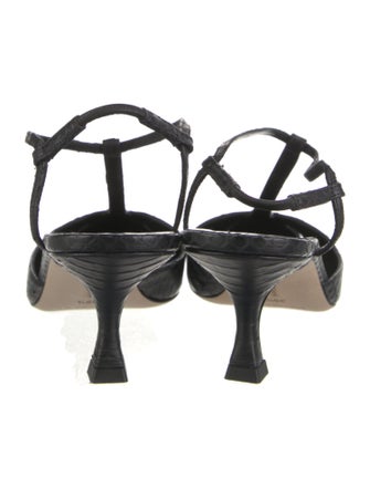 Manolo Blahnik Snakeskin T-Strap Pumps