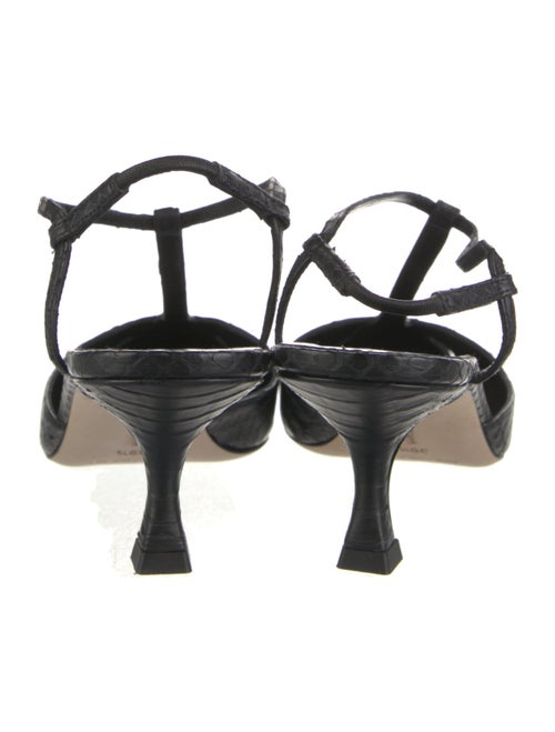 Manolo Blahnik Snakeskin T-Strap Pumps