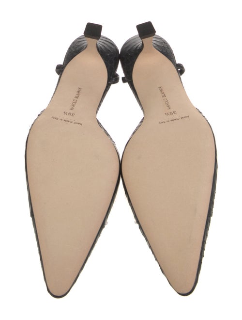 Manolo Blahnik Snakeskin T-Strap Pumps