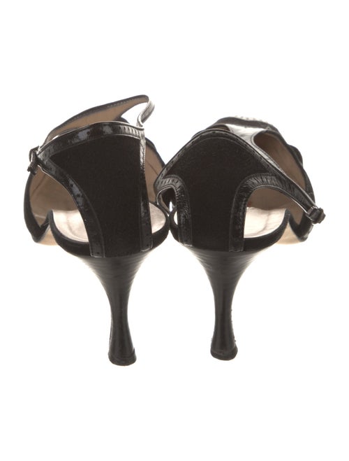 Manolo Blahnik Suede T-Strap Sandals