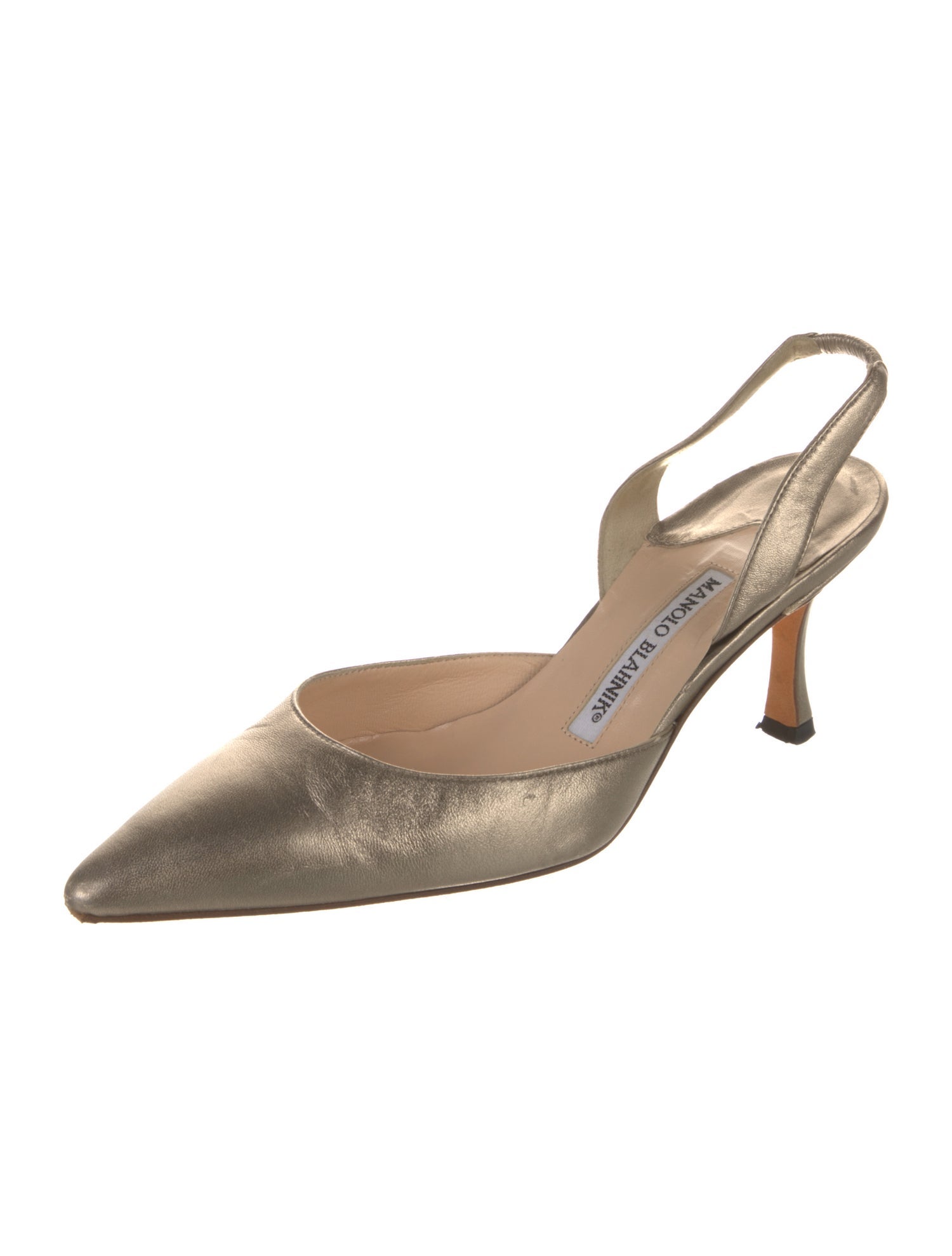 Manolo Blahnik Leather Slingback Pumps