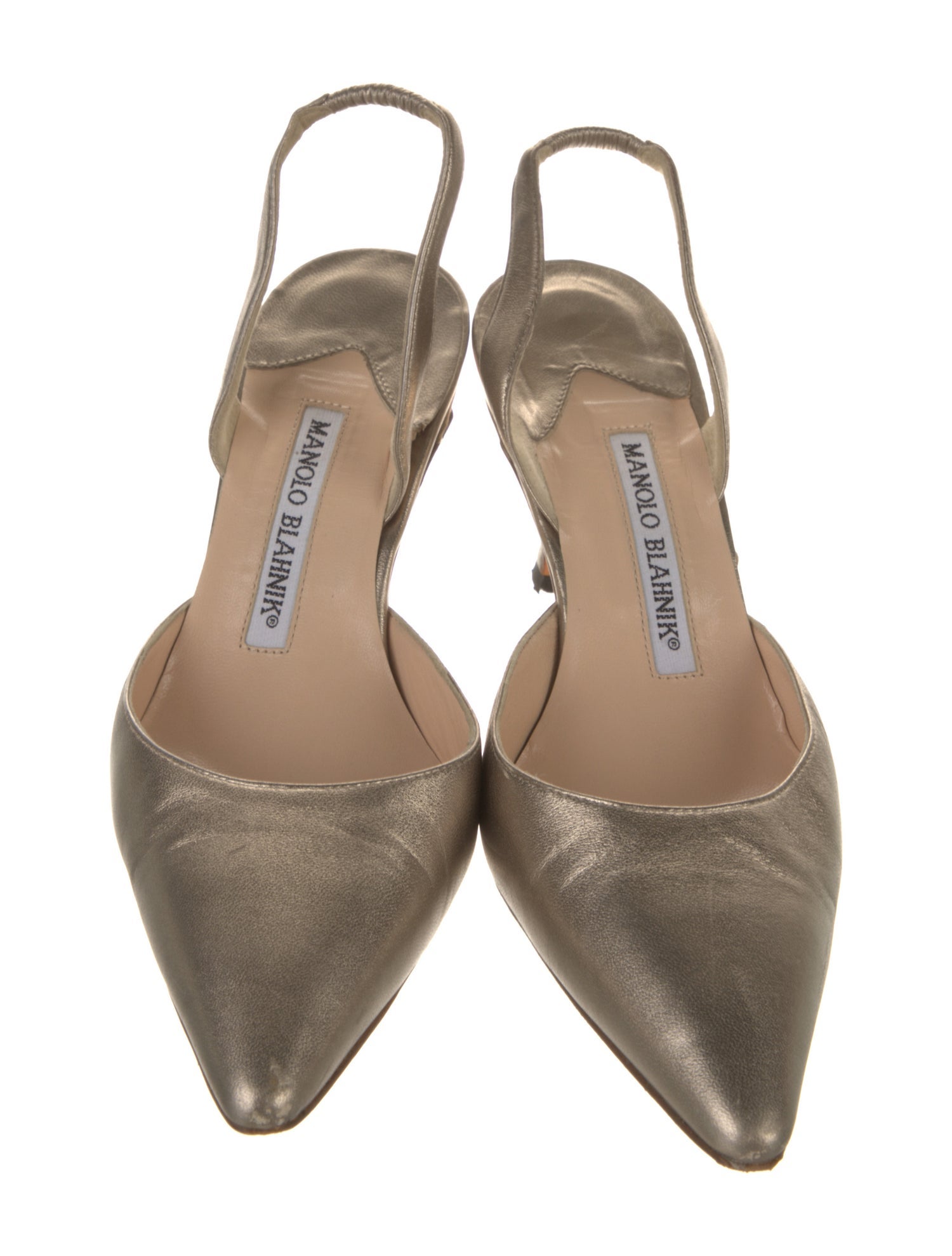 Manolo Blahnik Leather Slingback Pumps