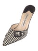 Manolo Blahnik Houndstooth Print Mules
