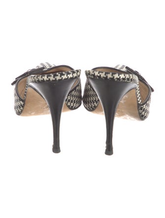 Manolo Blahnik Houndstooth Print Mules