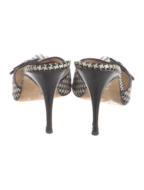 Manolo Blahnik Houndstooth Print Mules