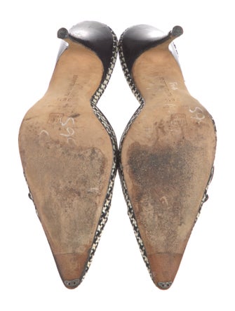 Manolo Blahnik Houndstooth Print Mules