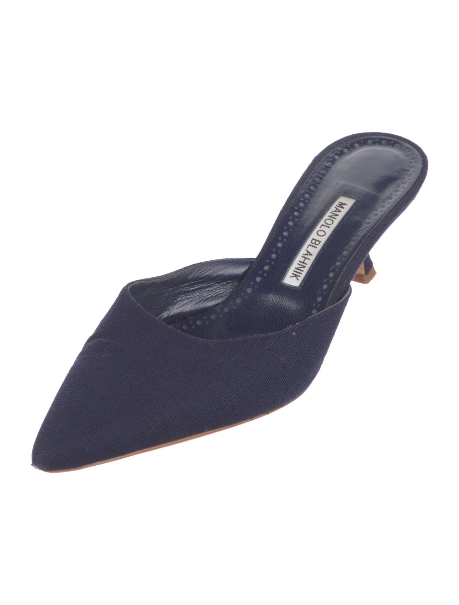 Manolo Blahnik Canvas Mules